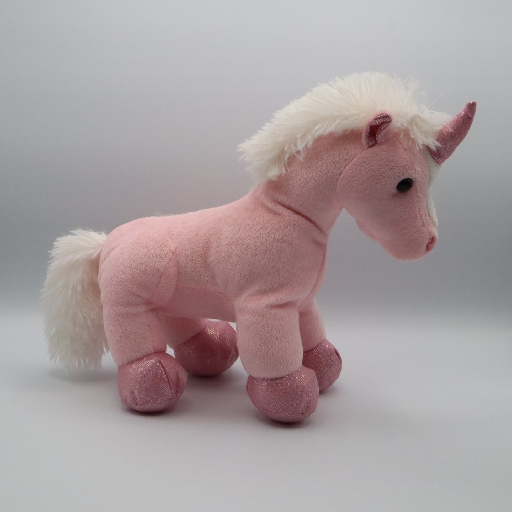 Pink Plush‎ Unicorn Stuffed Animal Toy Soft Cuddly Sparkle Hooves Gift 11"